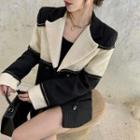 Two-tone Double-breasted Blazer As Shown In Figure - One Size
