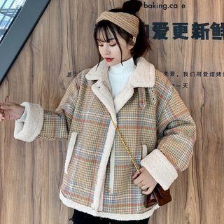 Plaid Fleece Zip Coat