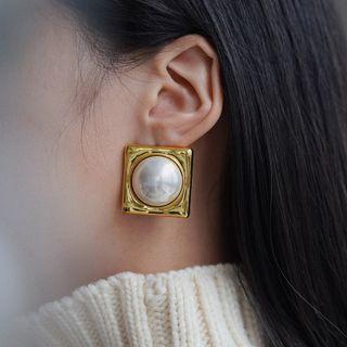 Acrylic Bead Square Alloy Earring