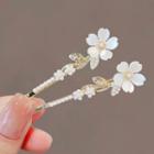 Flower Faux Pearl Alloy Hair Clip Ly2670 - Hair Clip - White - One Size