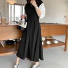 Puff-sleeve Flared Long Dress
