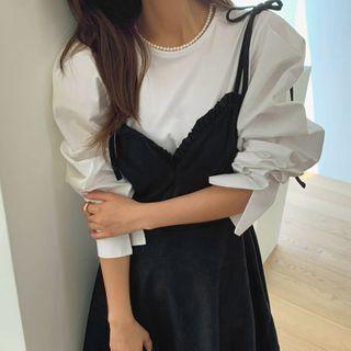 Puff-sleeve Bell-cuff Blouse