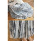 Accordion-pleat Dyed Long Skirt