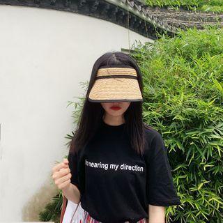 Straw Visor Cap As Shown In Figure - One Size
