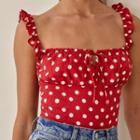 Ruffled Dotted Camisole Top