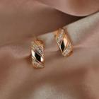 925 Sterling Silver Rhinestone Earring Champagne Gold - One Size
