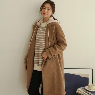 Detachable-hood Woolen Coat