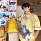 Couple Matching Elbow-sleeve Letter Tie Dye T-shirt