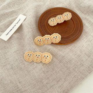 Cartoon Cookie Plastic Hair Clip Beige - One Size