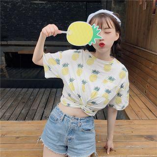 Short-sleeve Twisted Front Top