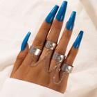4 In 1 Alloy Chained Ring A178 - Silver - One Size