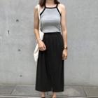 Contrast Trim Camisole Top / Plain Midi Skirt