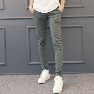 Band-waist Semi Baggy-fit Pants