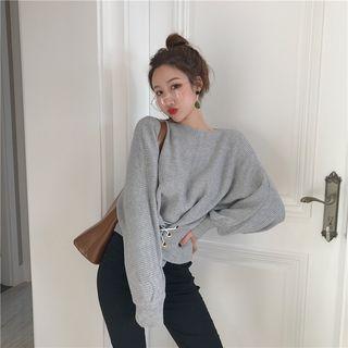 Corset Waist Plain Sweater
