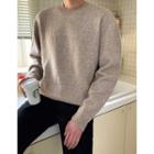 Drop-shoulder Seam-trim Sweater