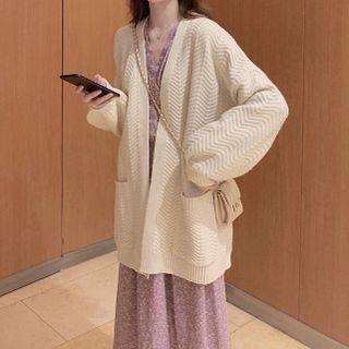 Cardigan / Long-sleeve Floral Midi Dress