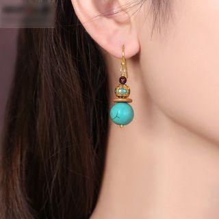 Bead Sterling Silver Drop Earring / Clip-on Earring