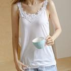 Lace-trim Silky Camisole Top