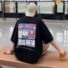 Chinese Words Printed Short Sleeve T-shirt