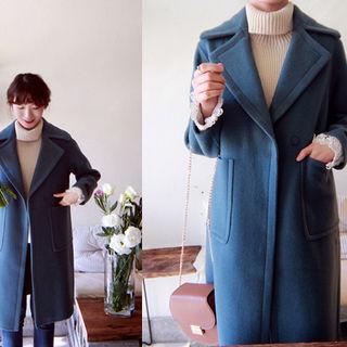Wool Blend Dual-pocket Coat