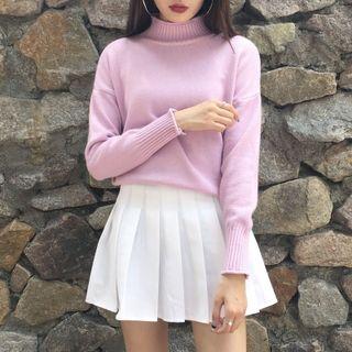 Mock Neck Long Sleeve Knit Top