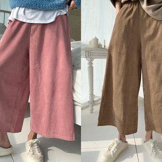 Waistband Wide Corduroy Pants