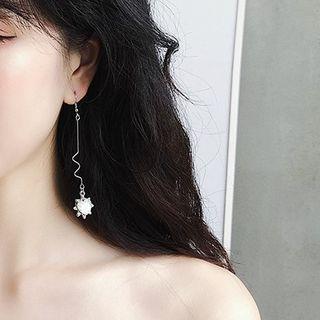 Acrylic Heart Wavy Drop Earring