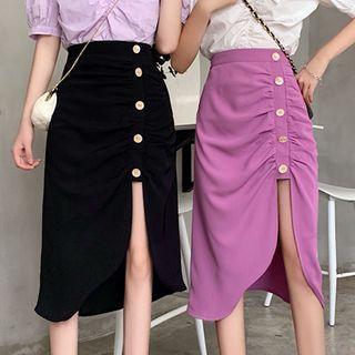 Side-slit Straight-fit Skirt