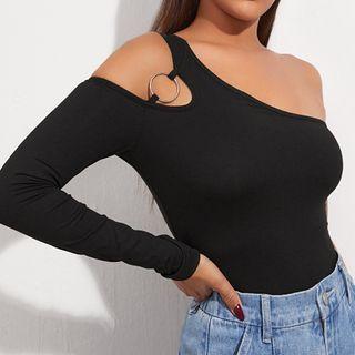 Long Sleeve Single Shoulder T-shirt