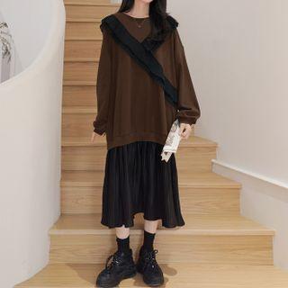 Mock Two-piece Asymmetrical Sweatshirt Dress