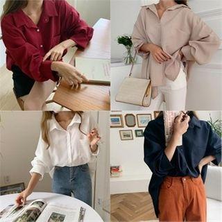 Pocket-detail Sheer Loose-fit Blouse