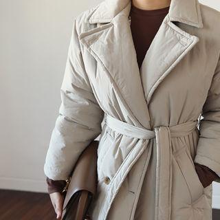 Padded Trench Coat With Sash