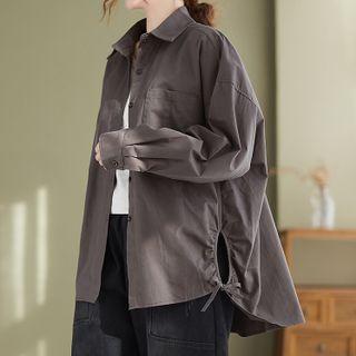 Drawstring Oversized Shirt