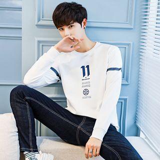 Printed Crew-neck Long-sleeve T-shirt