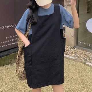 Plain Mini Overall Dress