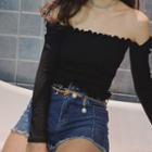 Smocked Long-sleeve Top