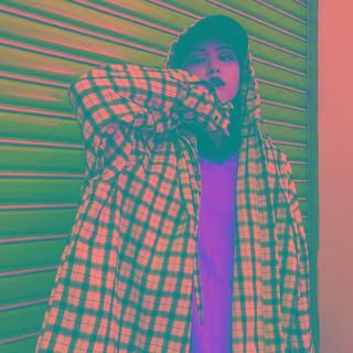 Plaid Loose-fit Hooded Jacket Yellow - One Size