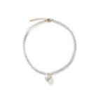 Heart-pendant Faux-pearl Necklace Multicolor - One Size
