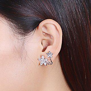 Flower Ear Stud Silver - One Size