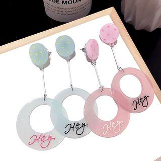 Lettering Acrylic Hoop Dangle Earring