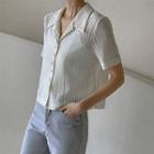 Open-placket Lace Shirt