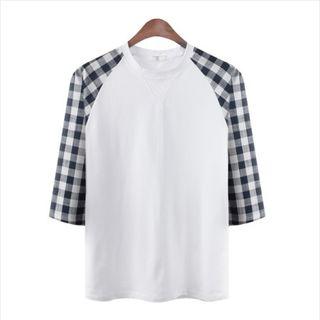 3/4-sleeve Check T-shirt
