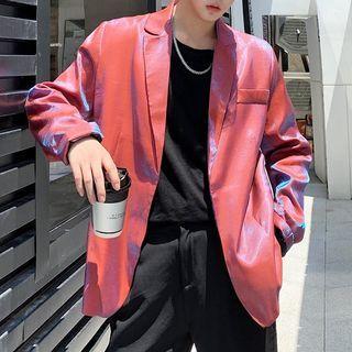 Iridescent Open-front Blazer