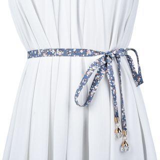 Embellished Print Fabric Belt