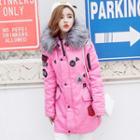 Furry Trim Hooded Padded Parka