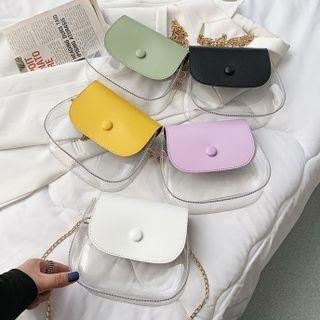 Chain Strap Pvc Panel Crossbody Bag