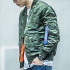 Camo Print Zip-up Baseball Jacket
