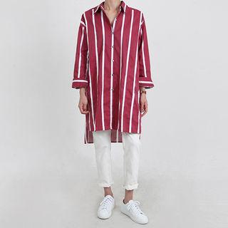 Stripe-pattern Long Shirt