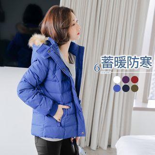 Faux Fur Hood Down Jacket