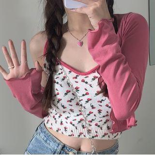 Light Jacket / Floral Camisole Top
